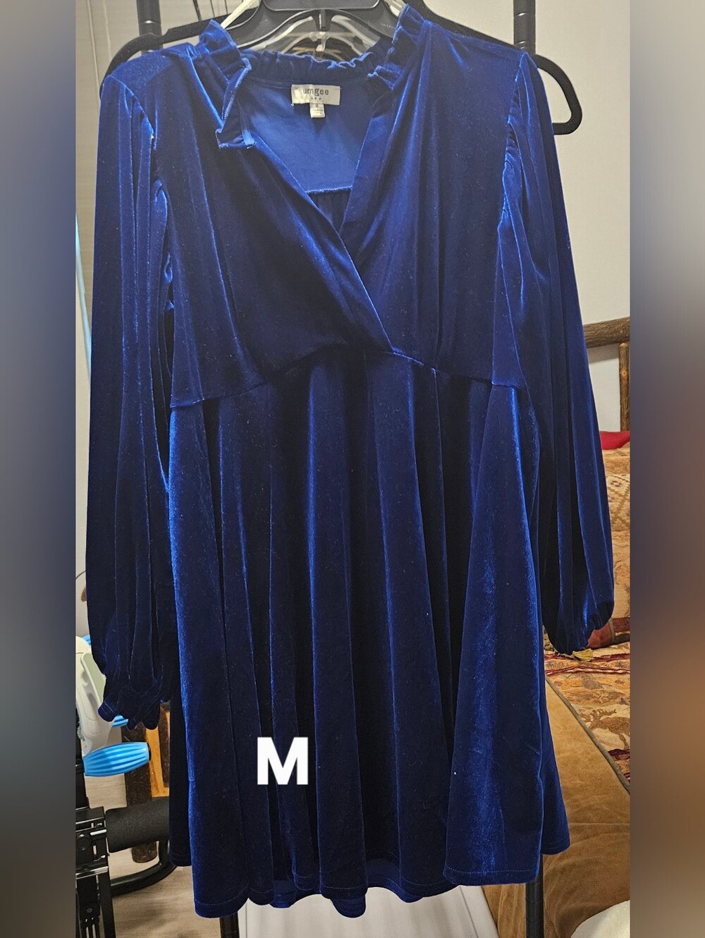 Velvet Midi Dress in Deep Royal Blue